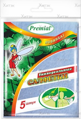 Premial Салфетки универсальные вискозные 30x34, 5 шт