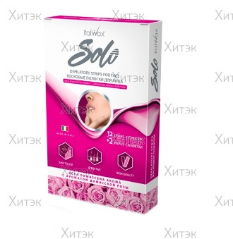 Восковые полоски ITALWAX Solo с ароматом Дамасской розы, для лица